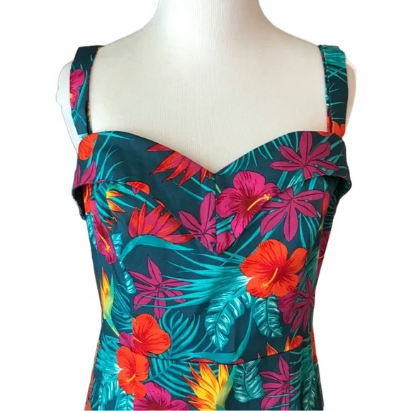 NWT Colectif Kiana Tropico Pencil Dress Pin Up Retro - Picture 3 of 12